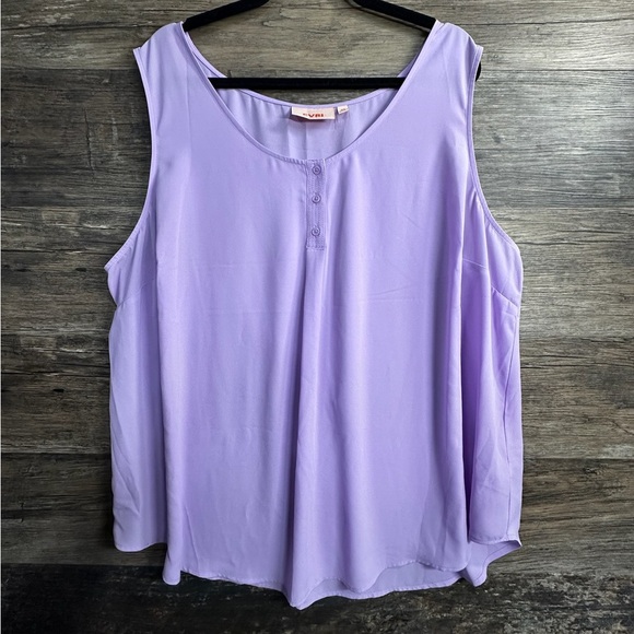 EVRI Relaxed Buttoned Purple Tank Top - Picture 1 of 6